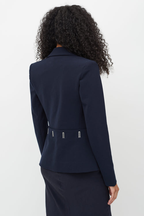 Dion Lee Navy Compact Stretch Hook Blazer