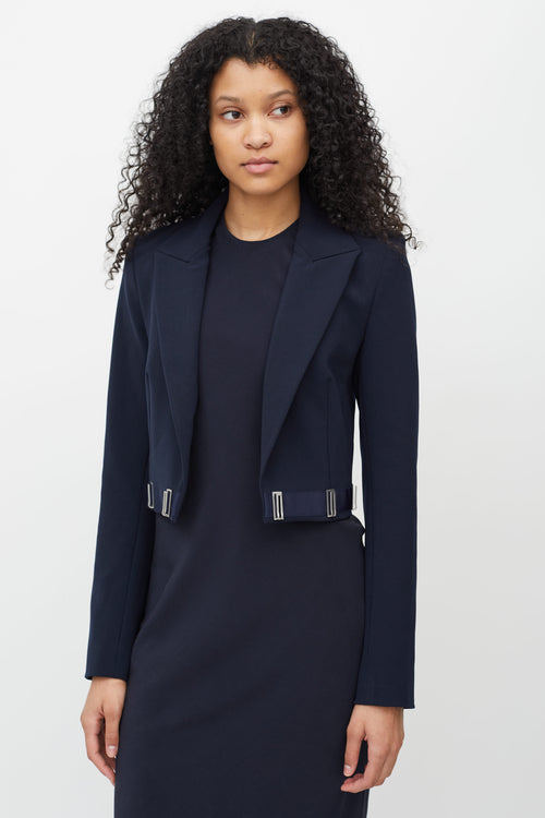 Dion Lee Navy Compact Stretch Hook Blazer