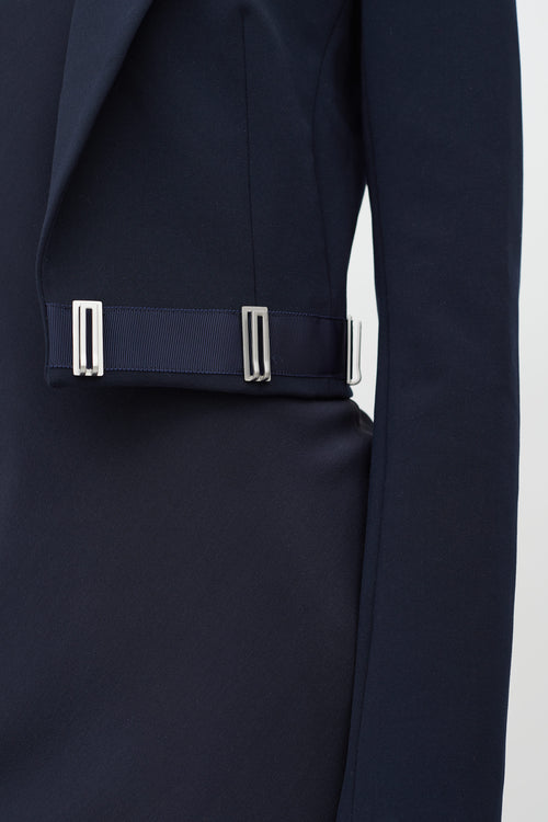 Dion Lee Navy Compact Stretch Hook Blazer