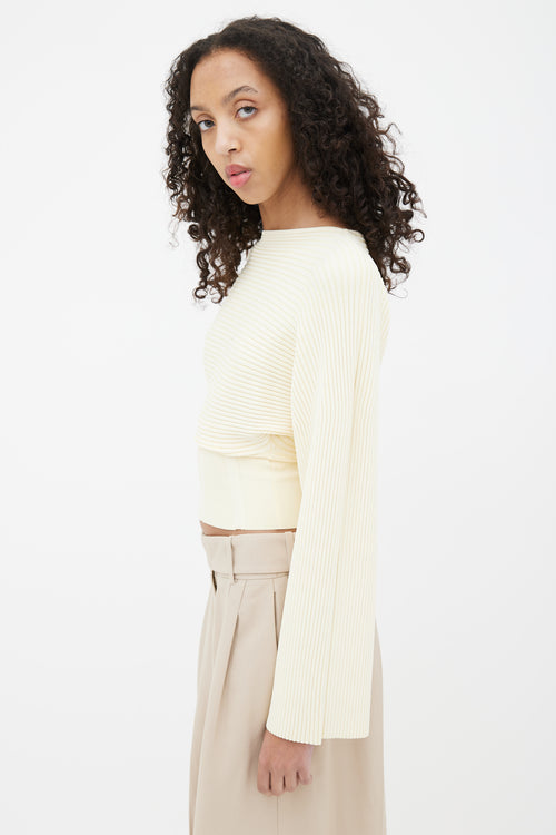 Dion Lee Cream Ribbed Corset Sweater