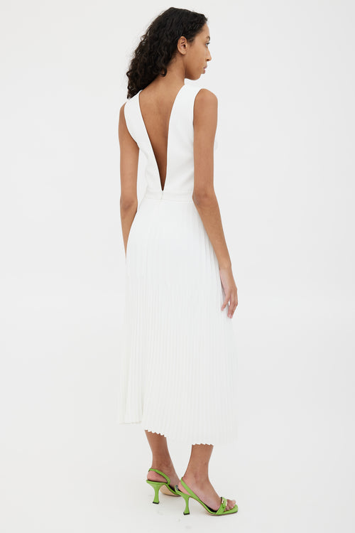 Dion Lee White Trapeze Pleated Dress