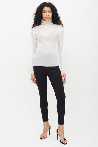 Dion Lee White Sheer Mesh Turtleneck