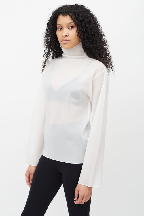 Dion Lee White Sheer Mesh Turtleneck