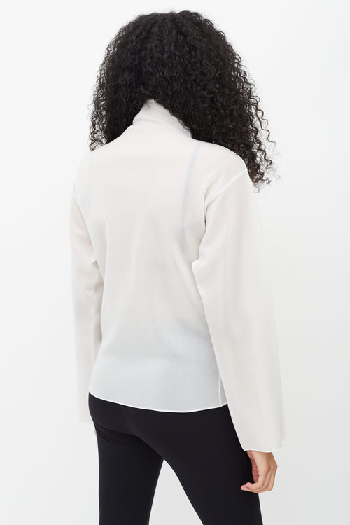 Dion Lee White Sheer Mesh Turtleneck