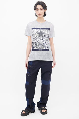 Dior 2020 Grey 
Navy Tarot E
Toile Graphic Print T-Shirt