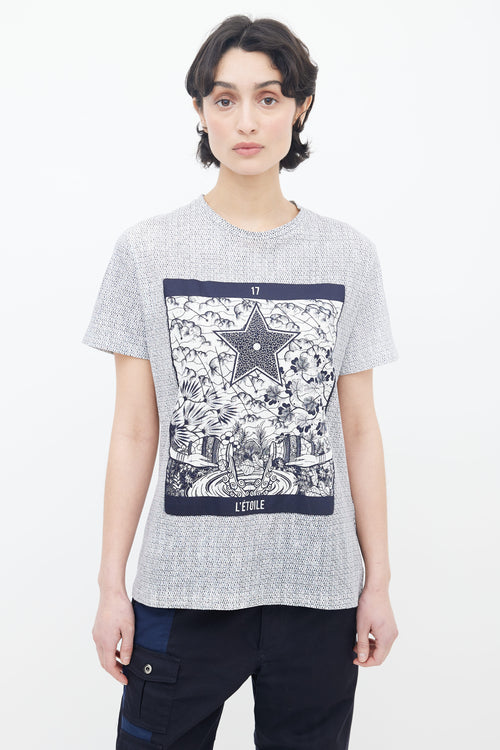 Dior 2020 Grey 
Navy Tarot E
Toile Graphic Print T-Shirt