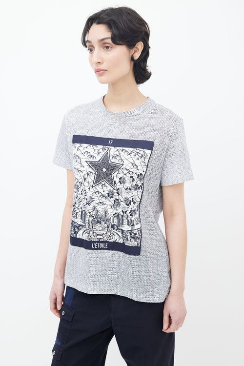 Dior 2020 Grey 
Navy Tarot E
Toile Graphic Print T-Shirt