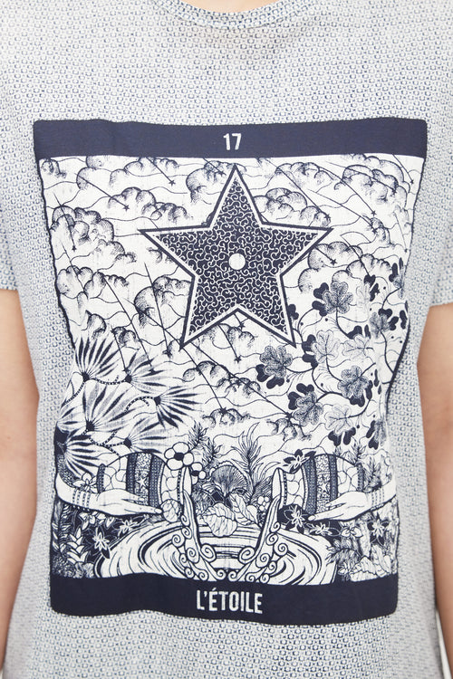 Dior 2020 Grey 
Navy Tarot E
Toile Graphic Print T-Shirt