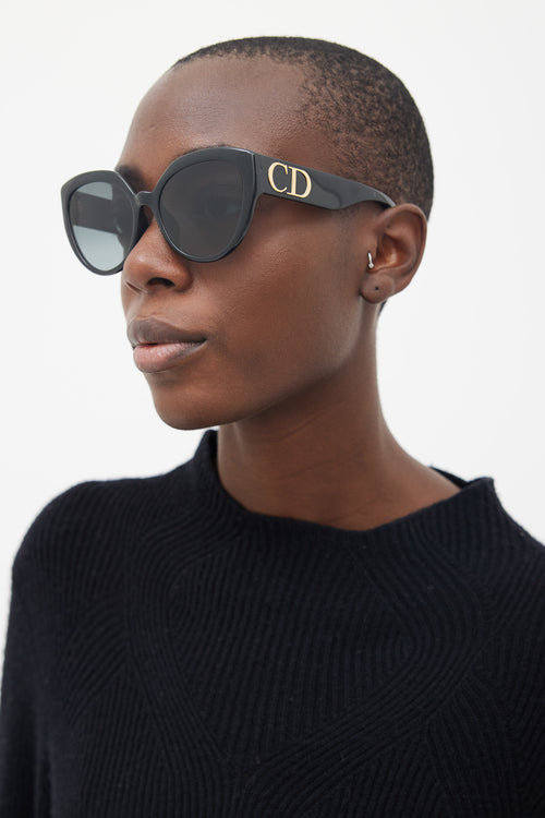 Dior Black Cat Eye 8071 Sunglasses