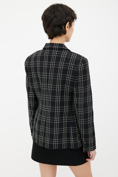 Dior Black 
White 30 Montaigne Bar Check Jacket