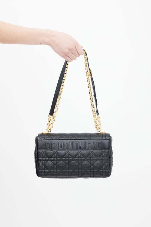 Dior Black Quilted Leather Caro Shoulder Bag