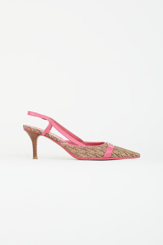 Dior Brown 
Pink Monogram Slingback Heel