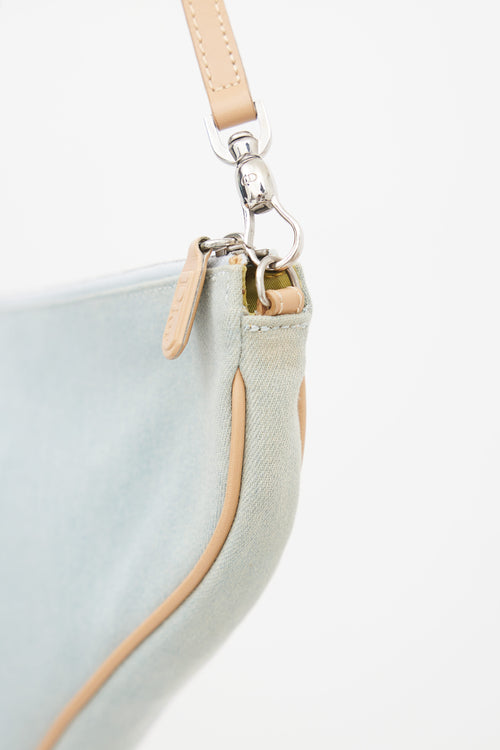 Dior Light Blue Saddle Denim Mini Shoulder Bag