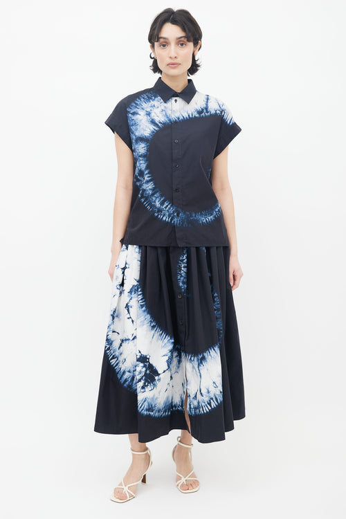 Dior Pre-Fall 2020 Navy 
White Tie-Dye Set