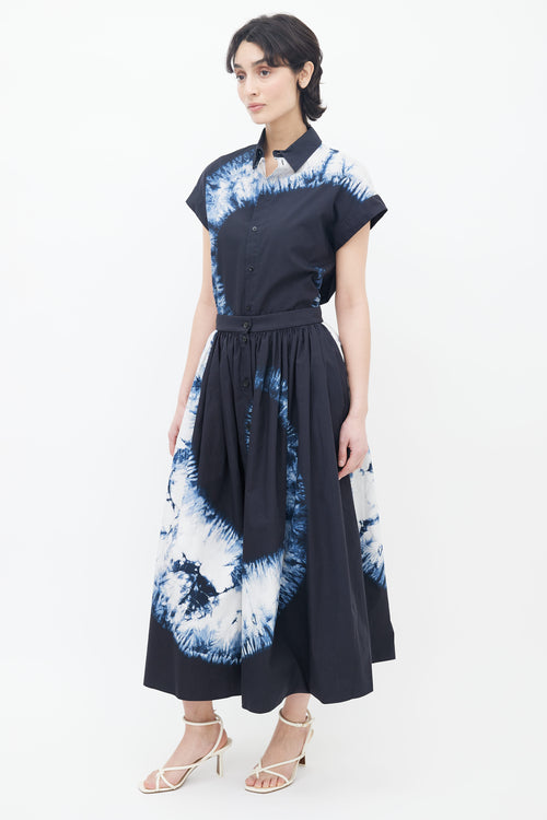 Dior Pre-Fall 2020 Navy 
White Tie-Dye Set