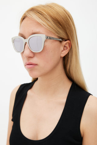 Dior Silver Mirrored Diorama 1 Sunglasses