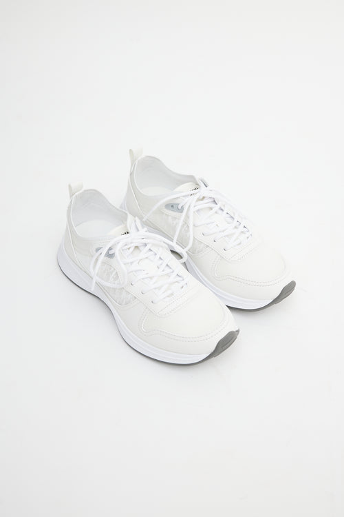 Dior White 
Grey Leather B25 Runner Sneaker