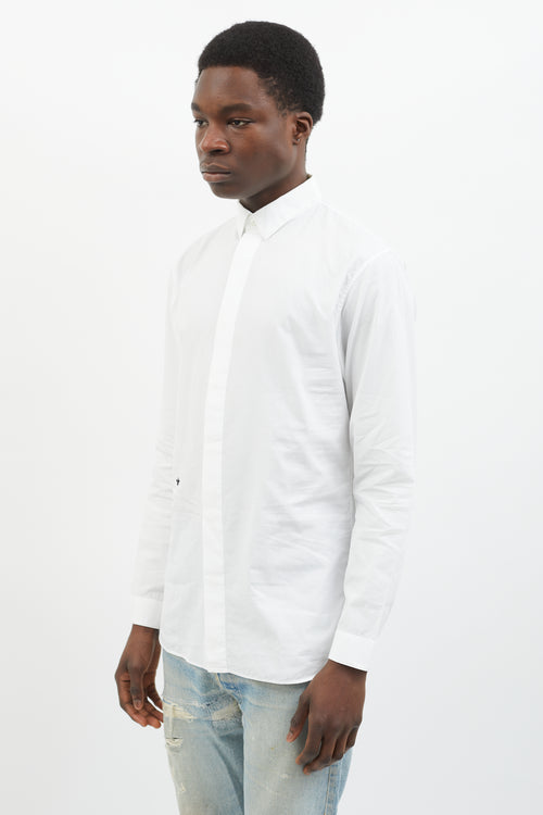 Dior White Button Up Long Sleeve Shirt