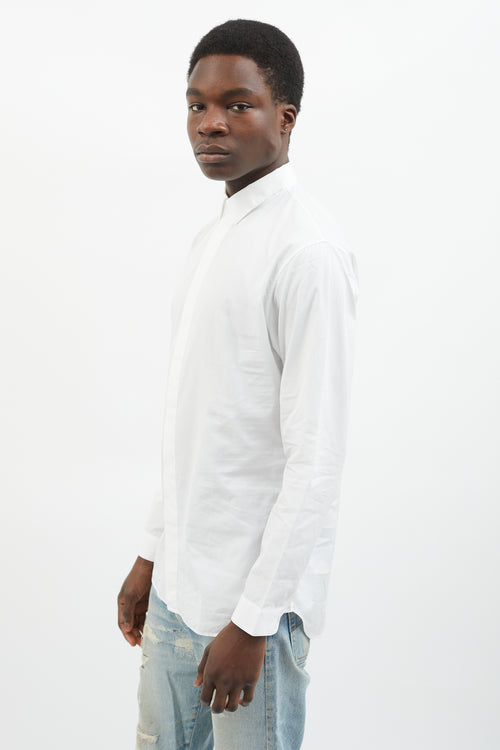 Dior White Button Up Long Sleeve Shirt