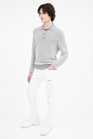 Dior White Skinny 16 Distressed Jeans