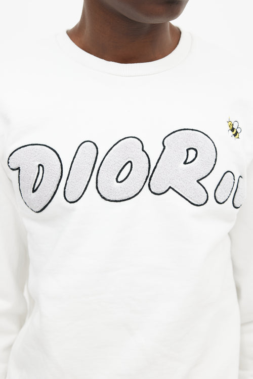 Dior X Kaws White Cotton 
Grey Logo Sweater