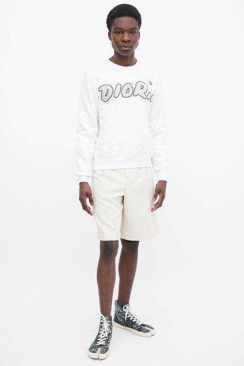 Dior X Kaws White Cotton 
Grey Logo Sweater