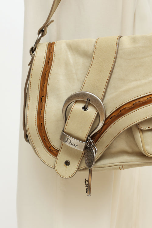 Dior SS 2006 Cream Gaucho Saddle Bag