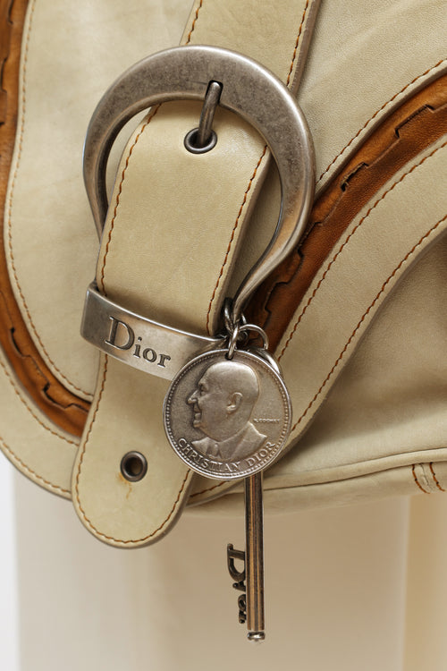 Dior SS 2006 Cream Gaucho Saddle Bag