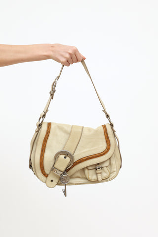 Dior SS 2006 Cream Gaucho Saddle Bag