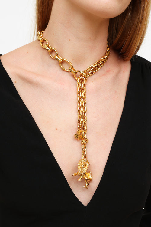 Dior Gold-Tone Zodiaddict Leo Necklace