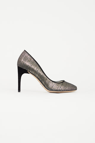 Dolce 
Gabbana Multicolor Metallic Striped Pump