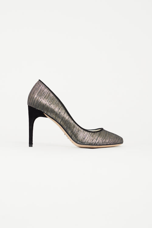 Dolce 
Gabbana Multicolor Metallic Striped Pump