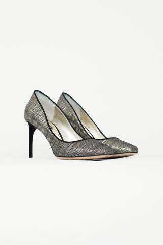 Dolce 
Gabbana Multicolor Metallic Striped Pump