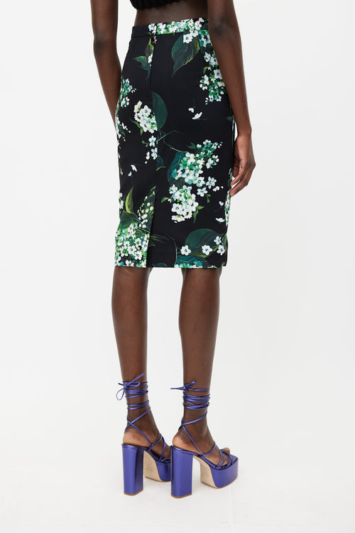 Dolce 
Gabbana Black 
Multicolour Floral Skirt