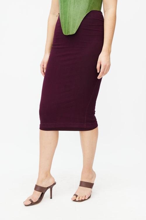 Dolce 
Gabbana Purple Mesh Pencil Skirt