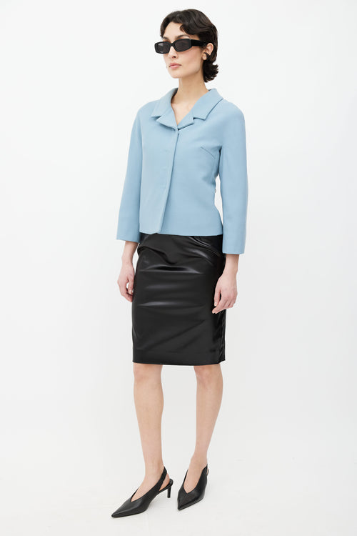 Dolce 
Gabbana Black Shine Pencil Skirt