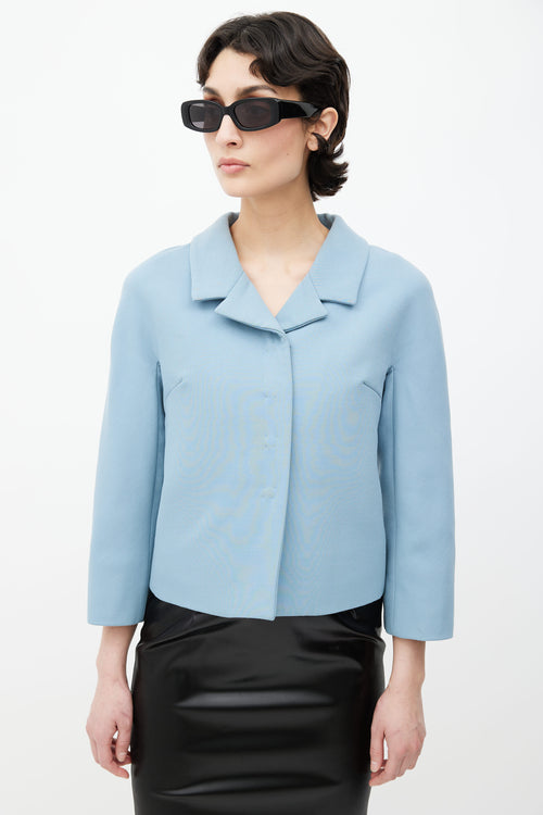 Dolce 
Gabbana Blue Wool Cropped Blazer