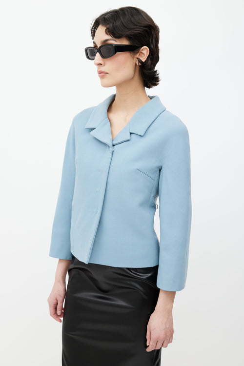 Dolce 
Gabbana Blue Wool Cropped Blazer