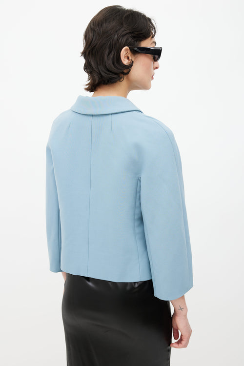 Dolce 
Gabbana Blue Wool Cropped Blazer