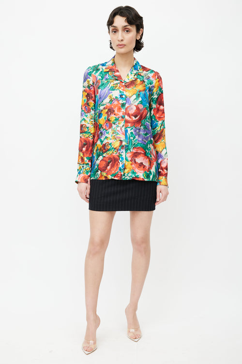 Dolce 
Gabbana Multicolour Silk Floral  Shirt