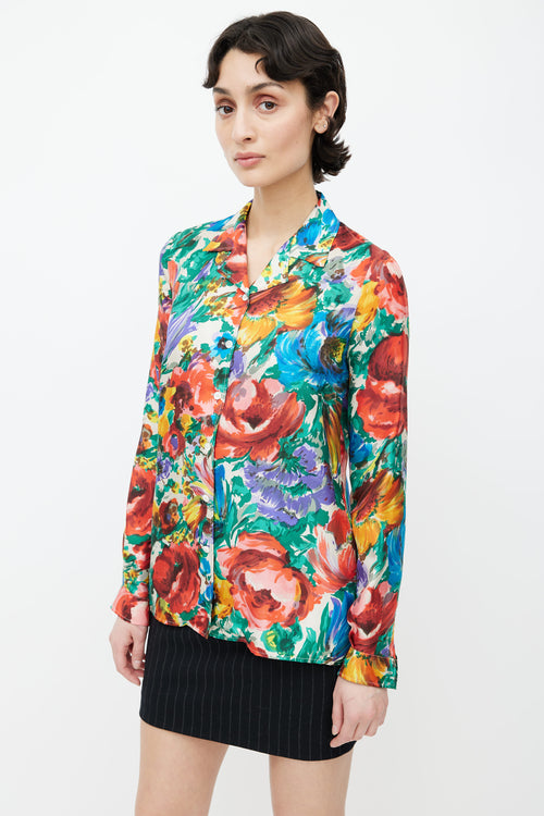 Dolce 
Gabbana Multicolour Silk Floral  Shirt