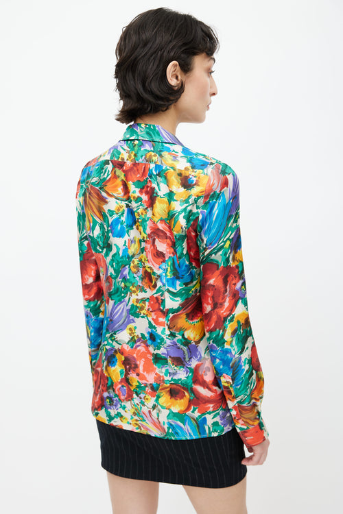 Dolce 
Gabbana Multicolour Silk Floral  Shirt