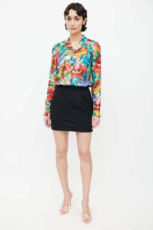 Dolce 
Gabbana Multicolour Silk Floral  Shirt