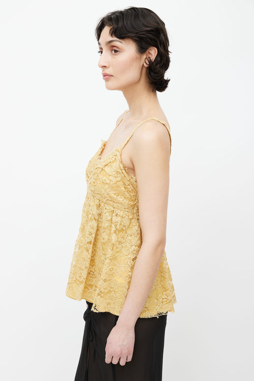 Dolce 
Gabbana Yellow Lace Babydoll Top