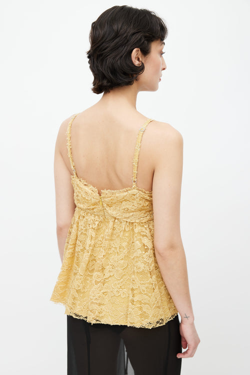 Dolce 
Gabbana Yellow Lace Babydoll Top