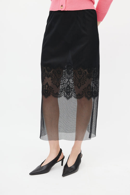 Dolce 
Gabbana Black Lace Overlay Skirt