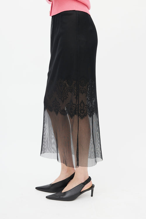 Dolce 
Gabbana Black Lace Overlay Skirt