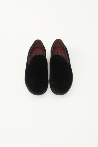 Dolce 
Gabbana Black Velvet 
Burgundy Lined Loafer