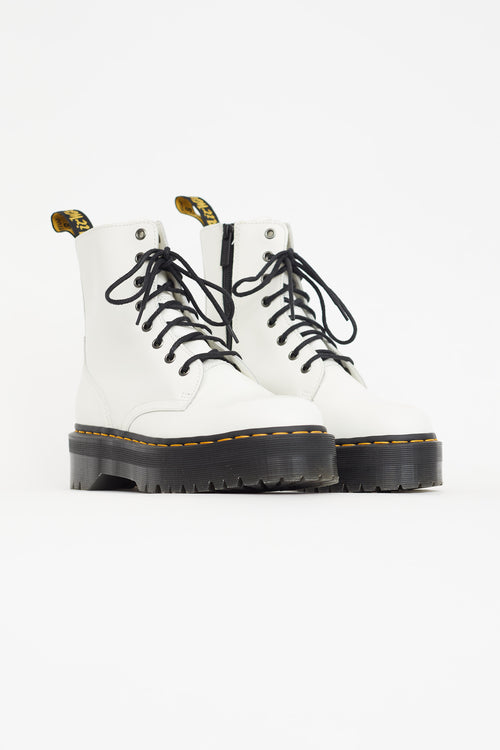 Dr. Martens White Smooth Leather Jadon Platform Boot