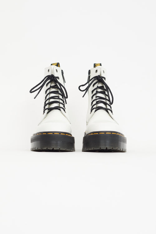 Dr. Martens White Smooth Leather Jadon Platform Boot